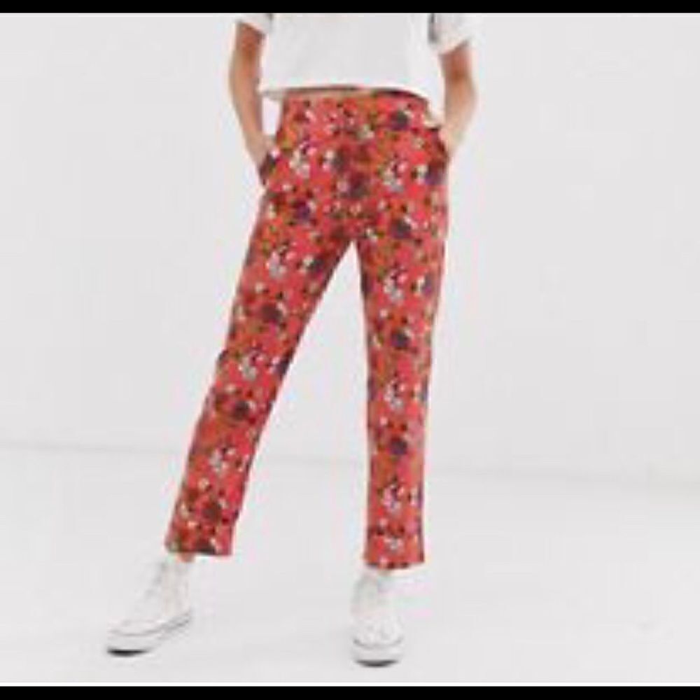 GLAMOUROUS floral tailored trousers